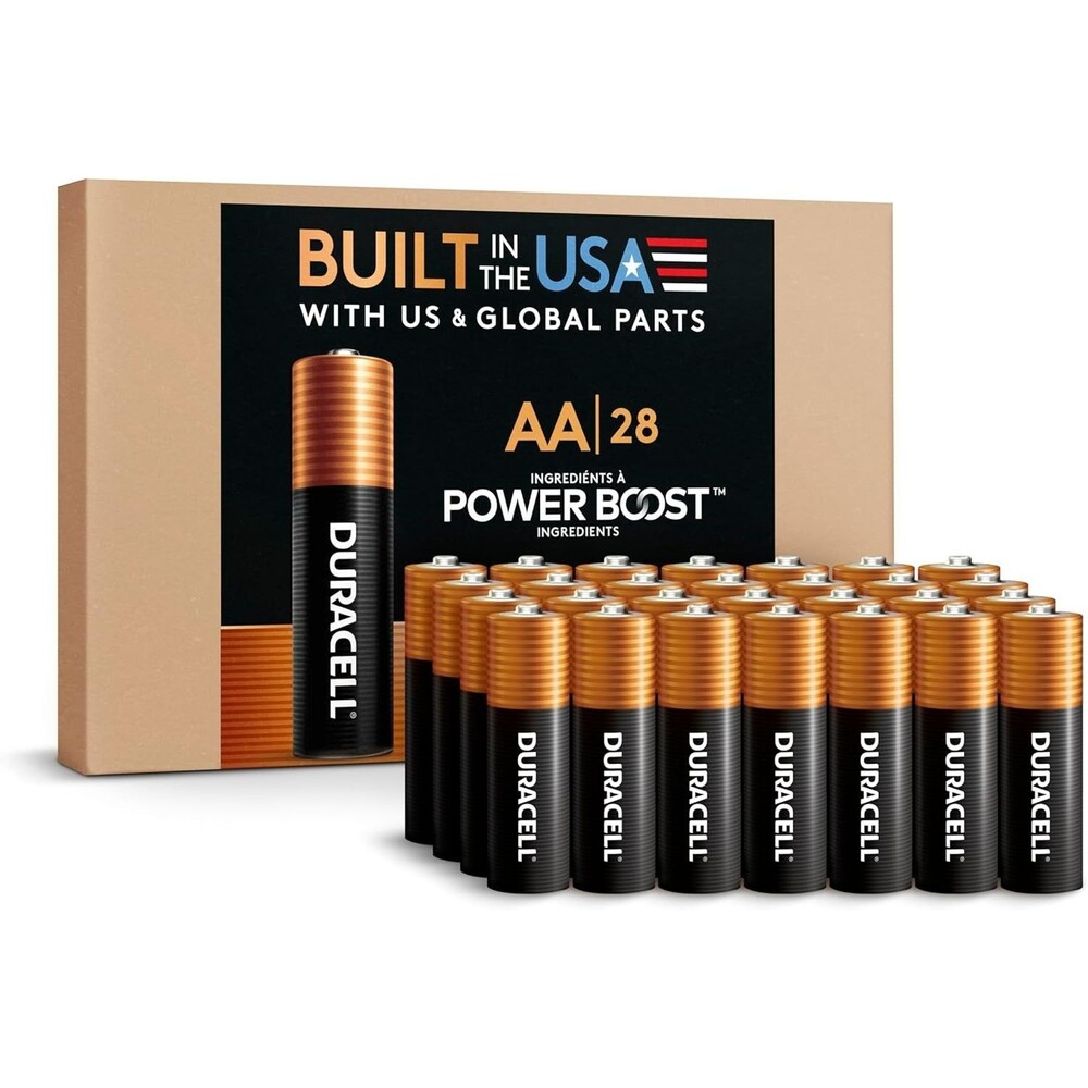 Duracell Coppertop AA Batteries 28 Count Black Alkaline Power Boost Long Lasting